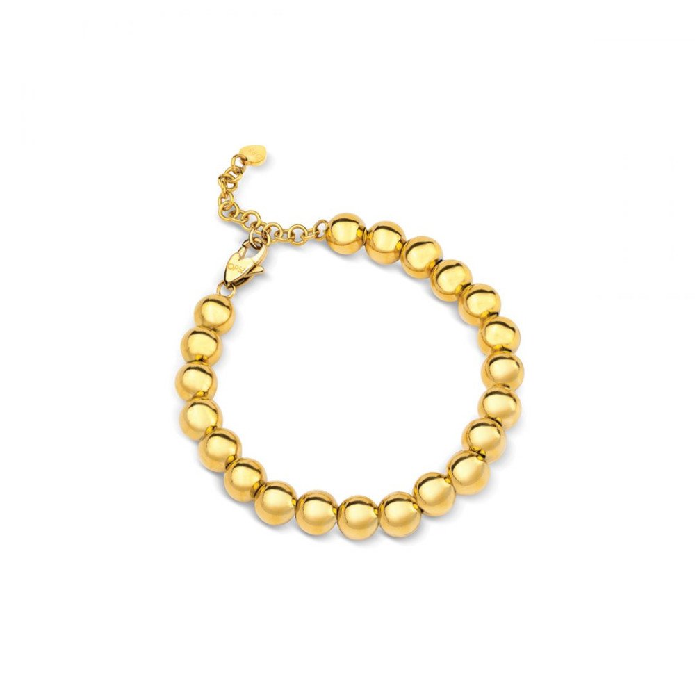 Bracciale in acciaio lucido con trattamento PDV oro giallo. - opsbr-849