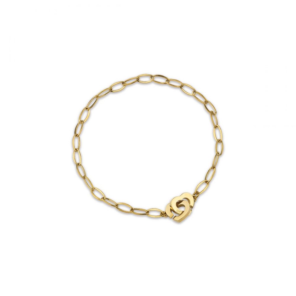 Bracciale in acciaio lucido con trattamento PDV oro giallo. - opsbr-863