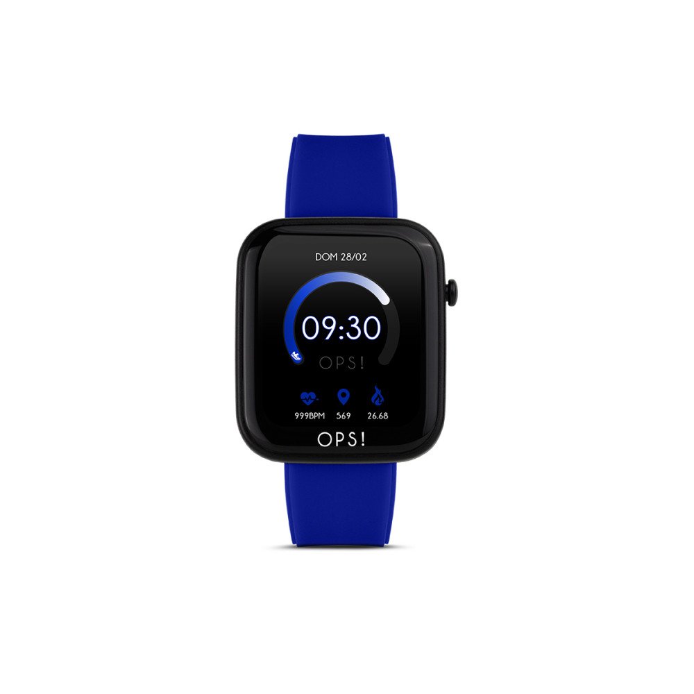 Smartwatch con cassa in ABS e cinturino in silicone. Dimensioni cassa 43x38x10 mm Display 1,69″ Color full touch. - opssw-24