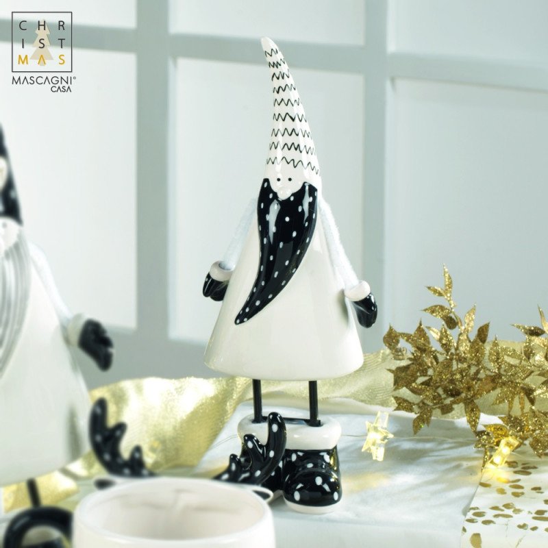 Babbo natale in ceramica - 28,5 Altezza Cm. - bianco - 20qc1621