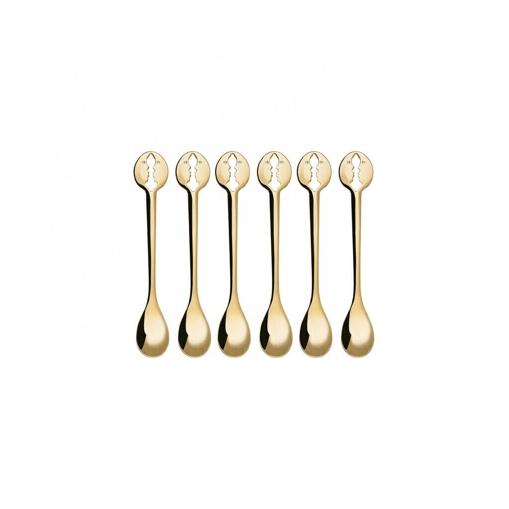 Set 6 cucchiaini moka in scatola regalo colore Oro - finitura Oro 24 carati - 43-a7008dr/6