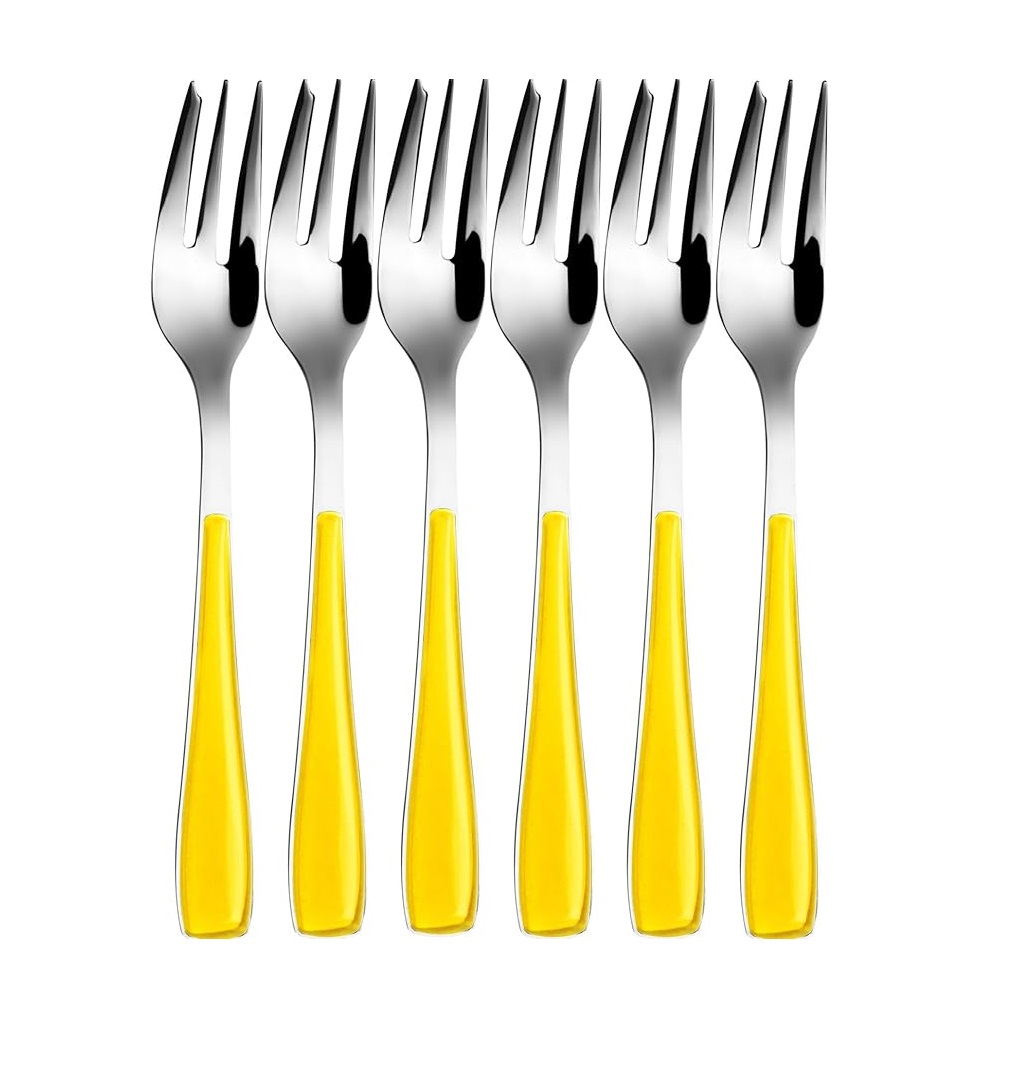 Set da 6 forchettine dolce essenza giallo - ez6u-057f17/6