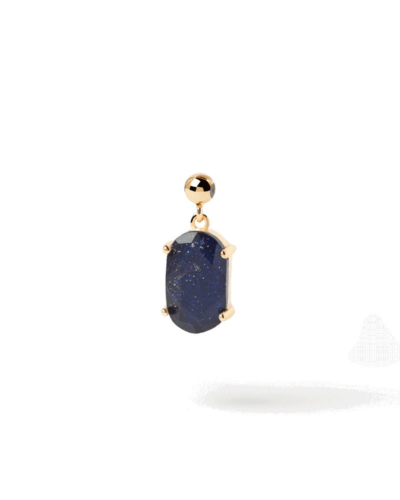 Charm Fortuna Con Pietra Arenaria Blu - Argento placcato oro 18K / Gemme - ch01-011-u