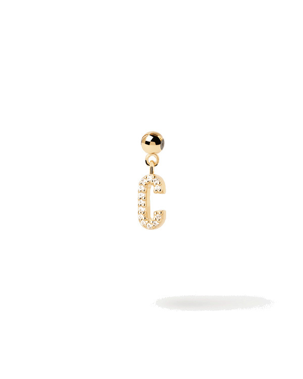 Charm Lettera C - Argento placcato oro 18K - ch01-052-u