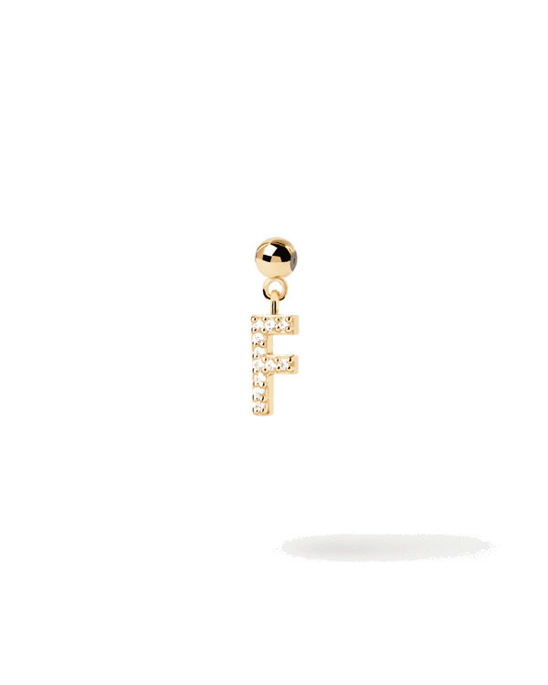 Charm Lettera F - Argento placcato oro 18K - ch01-055-u