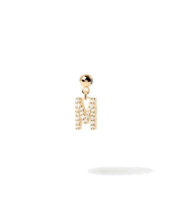 Charm Lettera M - Argento placcato oro 18K - ch01-062-u