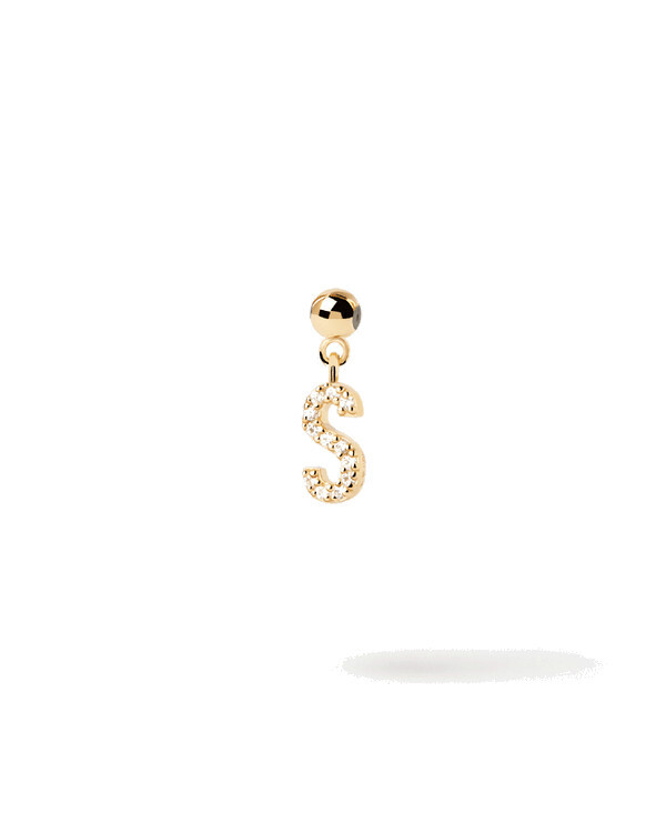 Charm Lettera S - Argento placcato oro 18K - ch01-068-u