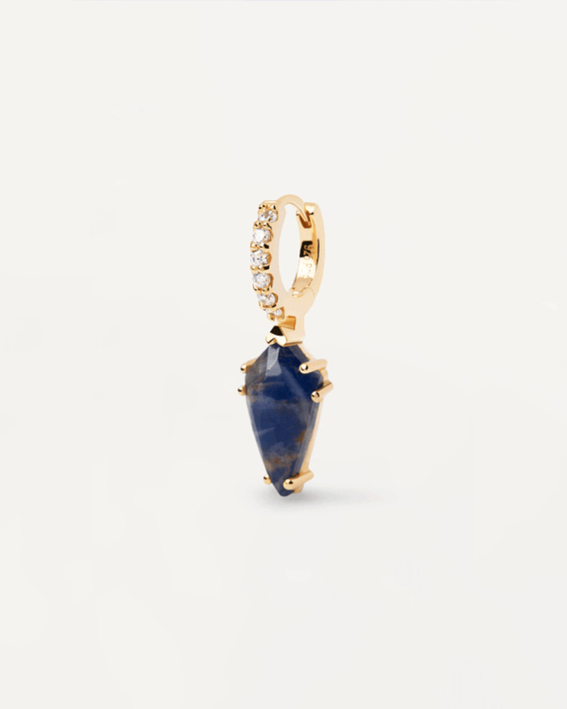 Orecchino Singolo Naoki Sodalite - Argento placcato oro 18K / Gemme - pg01-693-u