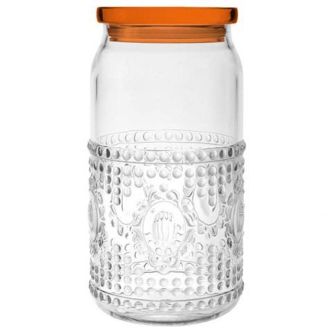 Barattolo grande trasparente & arancio 1200 ml - brjar3-bar33