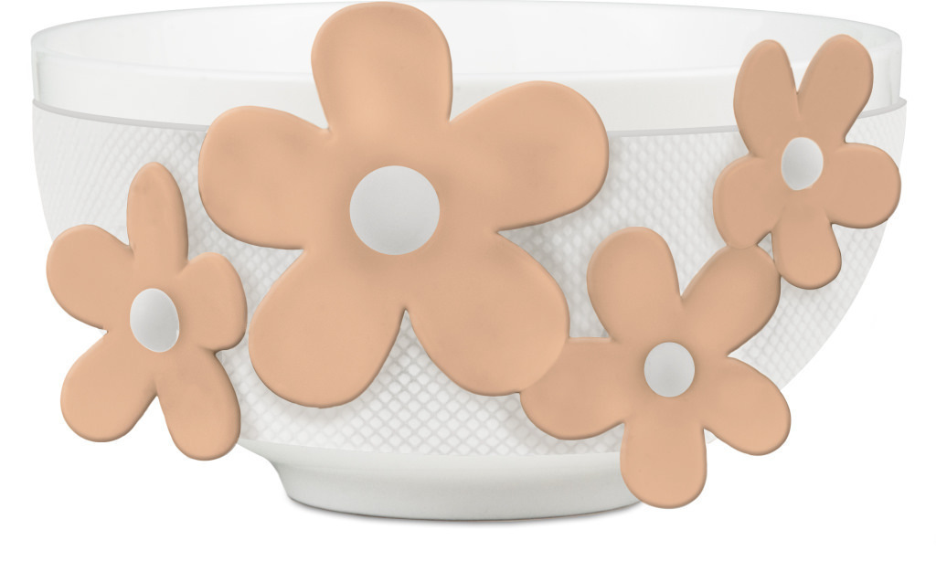 Tazza colazione bianca fiori pesca - flbow-flo04