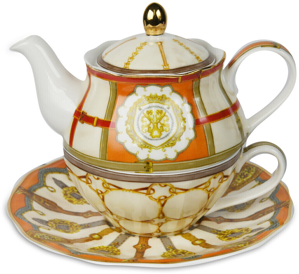 Tea for one filo oro – horses ø 18 cm, h 15,5 cm - tea-hor01